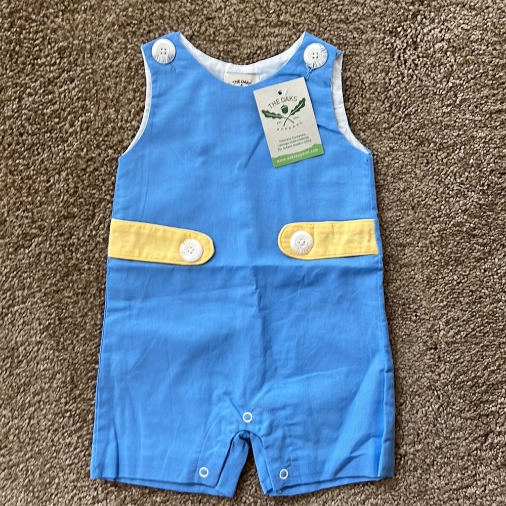 Sweet Blue and Yellow Jon Jon Jumper from The Oaks Apparel. 6M. With Tags
